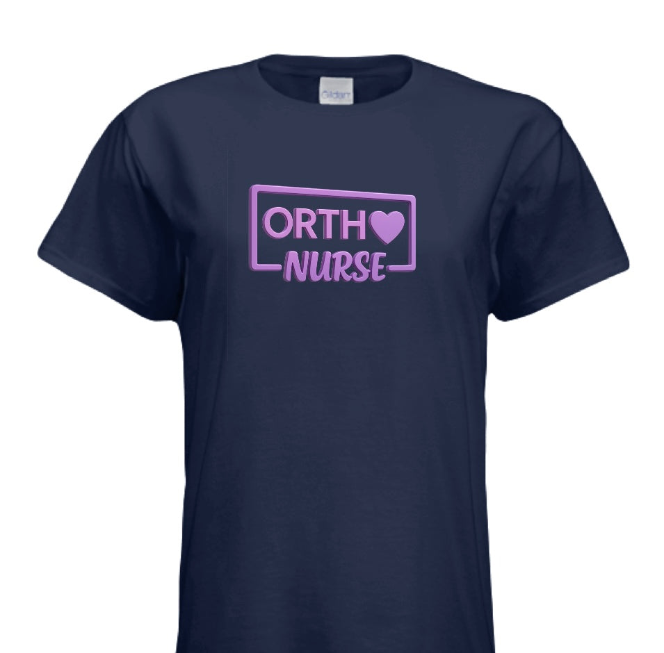 "ORTHO NURSE Tee – Bold, Heartfelt, and Built for Heroes!"- PURPLE WRITING