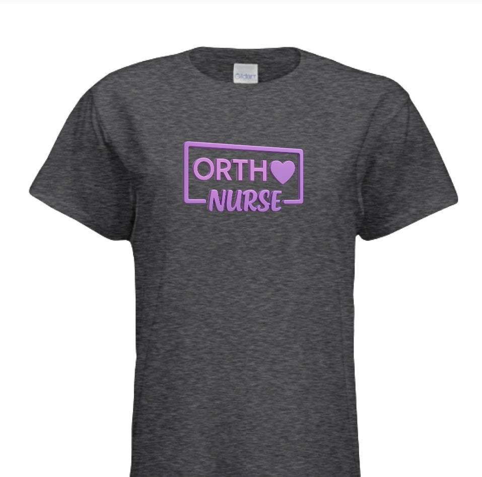 "ORTHO NURSE Tee – Bold, Heartfelt, and Built for Heroes!"- PURPLE WRITING