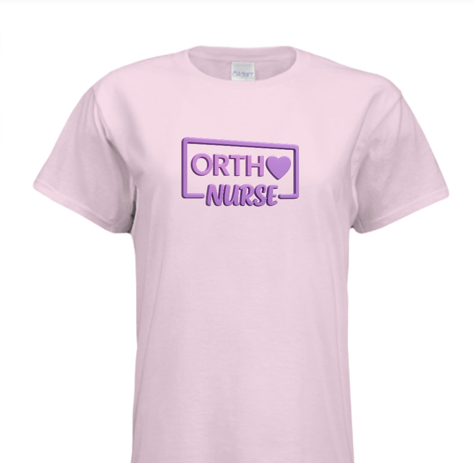 "ORTHO NURSE Tee – Bold, Heartfelt, and Built for Heroes!"- PURPLE WRITING