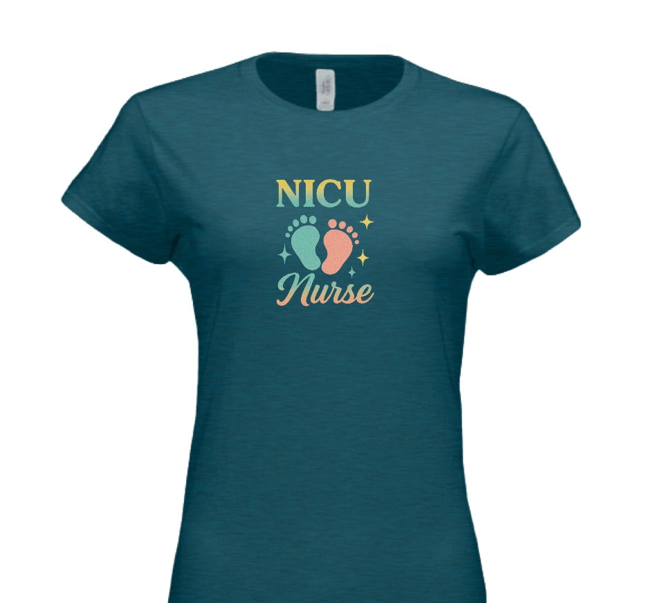 NICU NURSE FOOT PRINTS RAINBOW