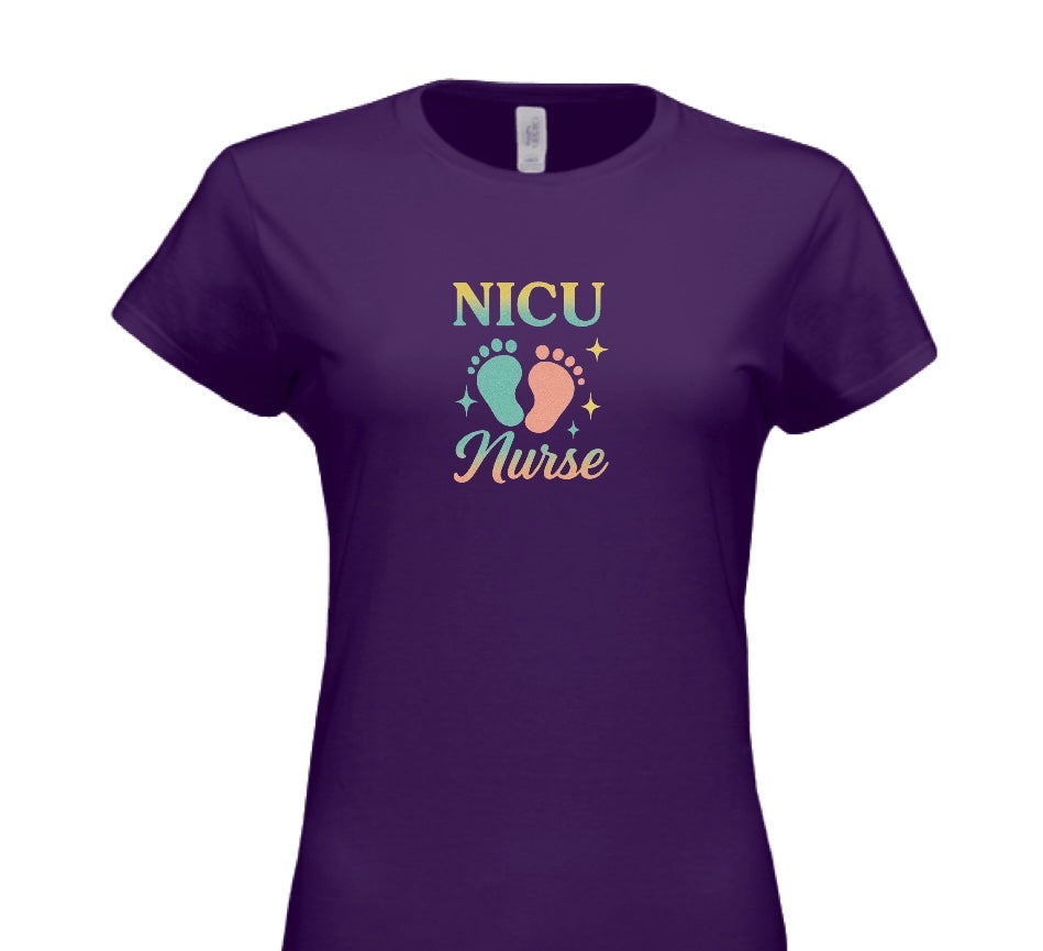NICU NURSE FOOT PRINTS RAINBOW