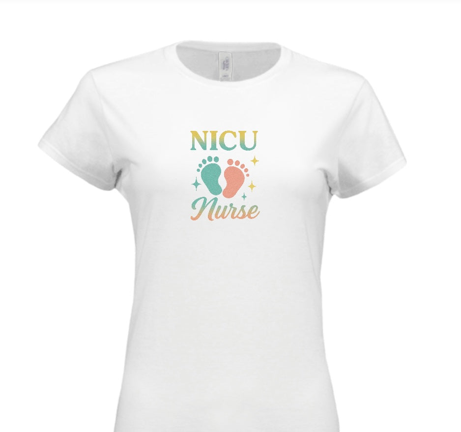 NICU NURSE FOOT PRINTS RAINBOW