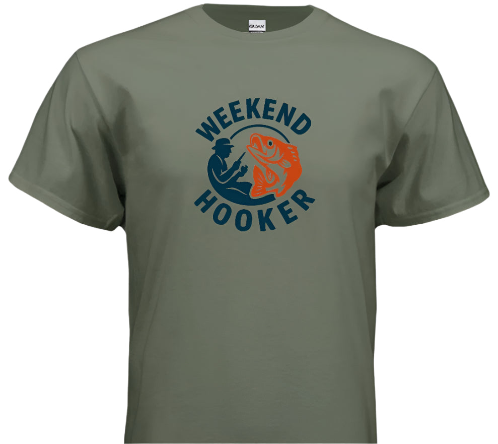“Catch of the Day – Weekend Hooker Shirt”- Blue and Orange Logo